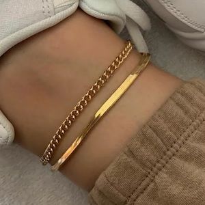 Herringbone anklet bracelet